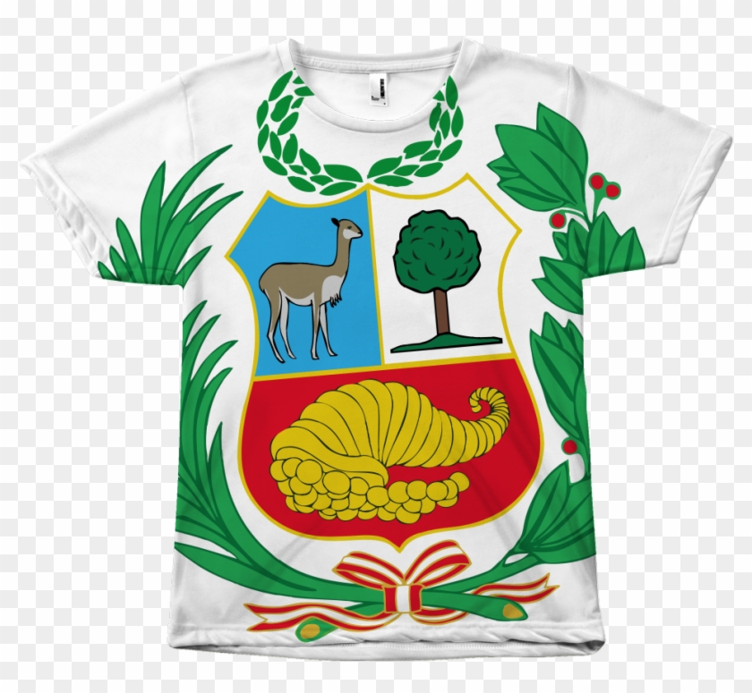 Camiseta Unisex Escudo Sublimado - Peru - Escudo Nacional (national Emblem) Large Tote #840163