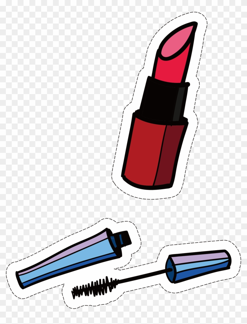 Lipstick Mascara Cartoon - Lipstick Vector Png - Free Transparent PNG  Clipart Images Download