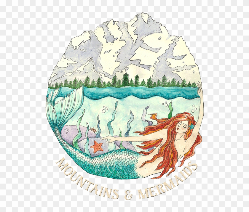 Mountain Mermaid Unisex Pullover Hoodie - Illustration #840219