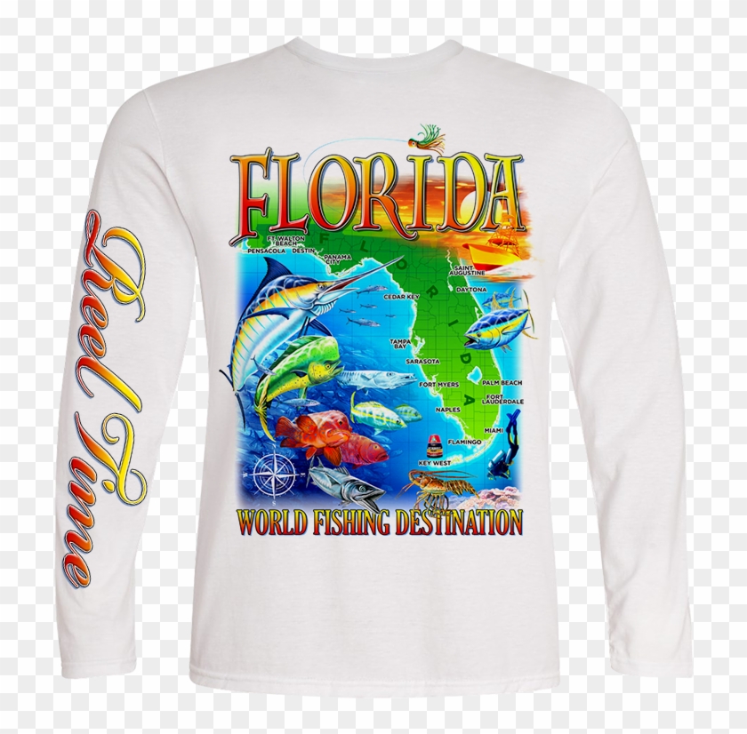 Florida Map - Long-sleeved T-shirt #840345