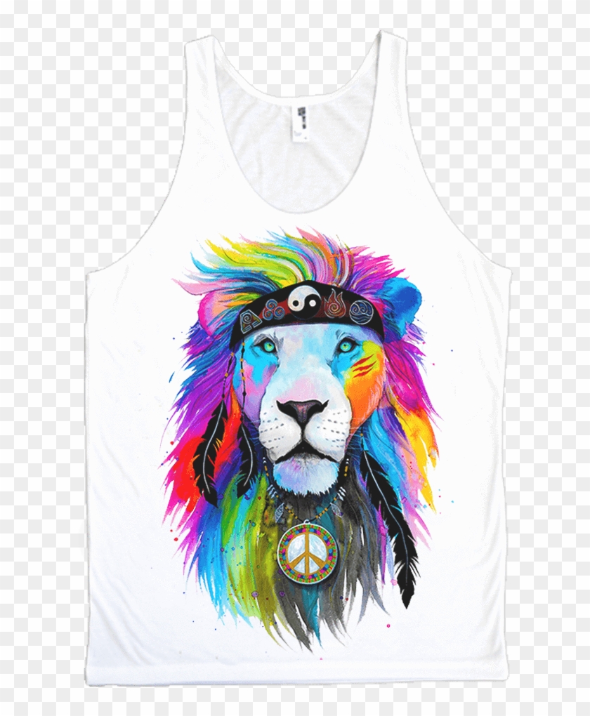 Hippie Lion Unisex Tank Top - Hippie Lion Art #840358