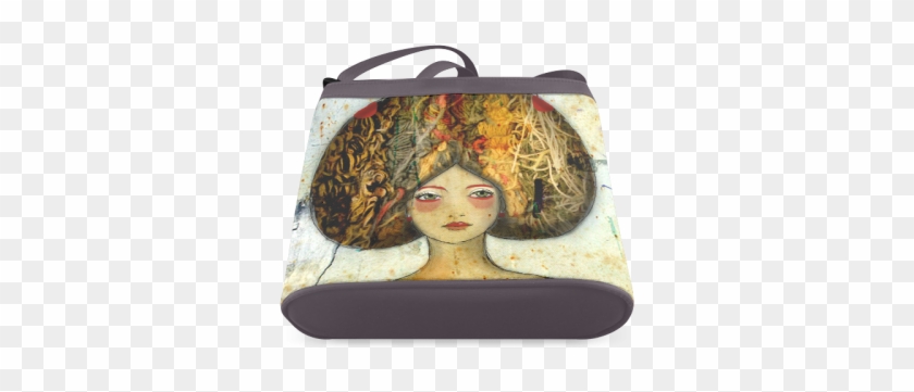 Big Hair Art Print Drawing Illustration Painting Pretty - Messenger Bag #840520