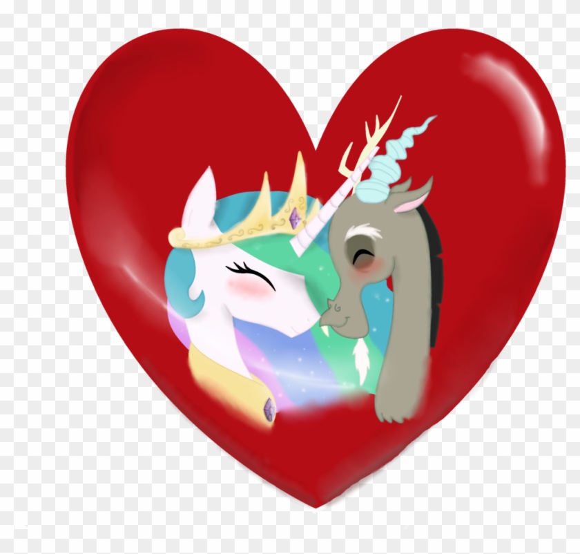 Mr100dragon100, Bust, Discord, Dislestia, Female, Heart, - Princess Celestia #840584