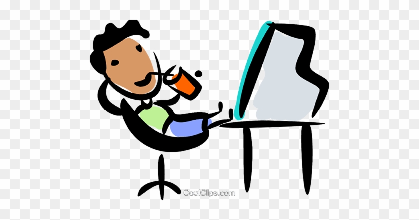 Relaxing At Desk Royalty Free Vector Clip Art Illustration - Relaxing At Desk Clipart #840595