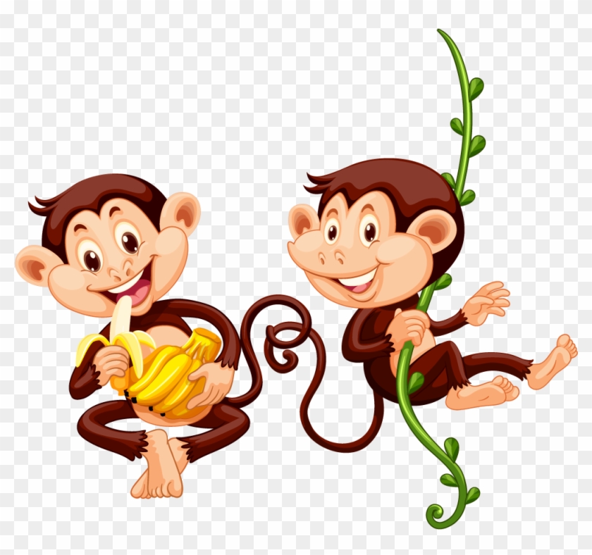 Monkey Eating Banana Clip Art - Cartoon Monkey Eating Banana #840598