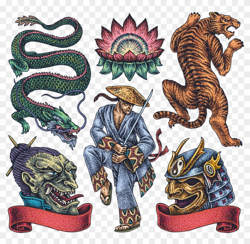 Tattoo Artist Irezumi Japanese Dragon - Dragon Tattoo Japan Vector #840727