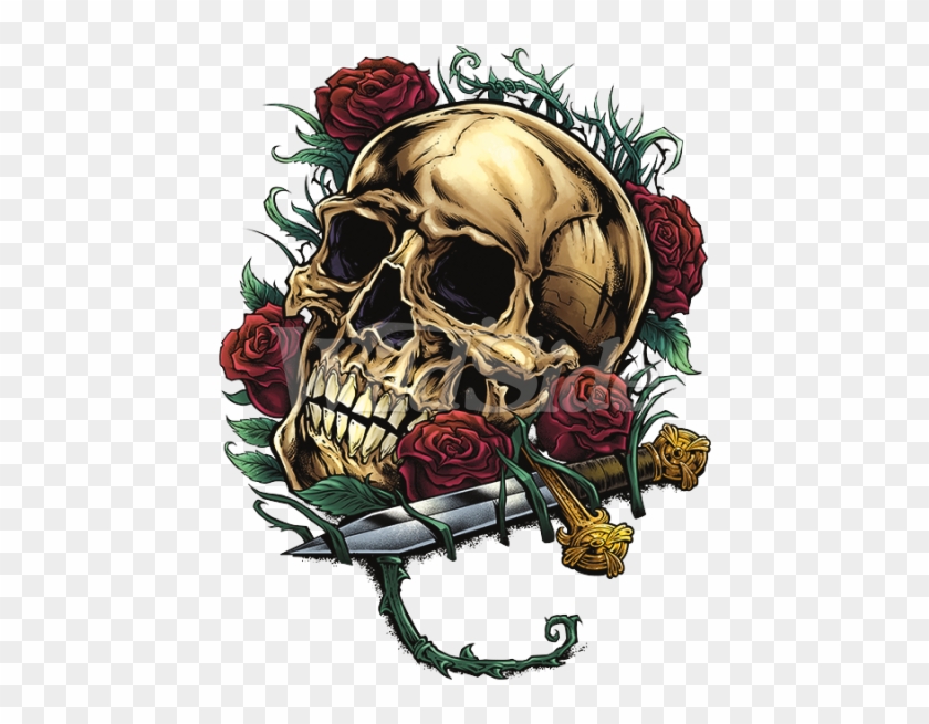 Skull - Skull With Roses Dagger #840761