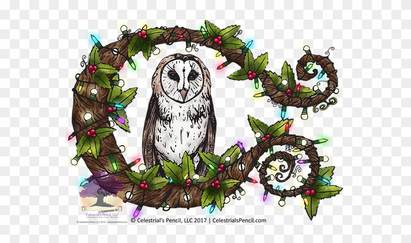 New Christmas Owl Full Color Illustration Available - Cartoon #840764