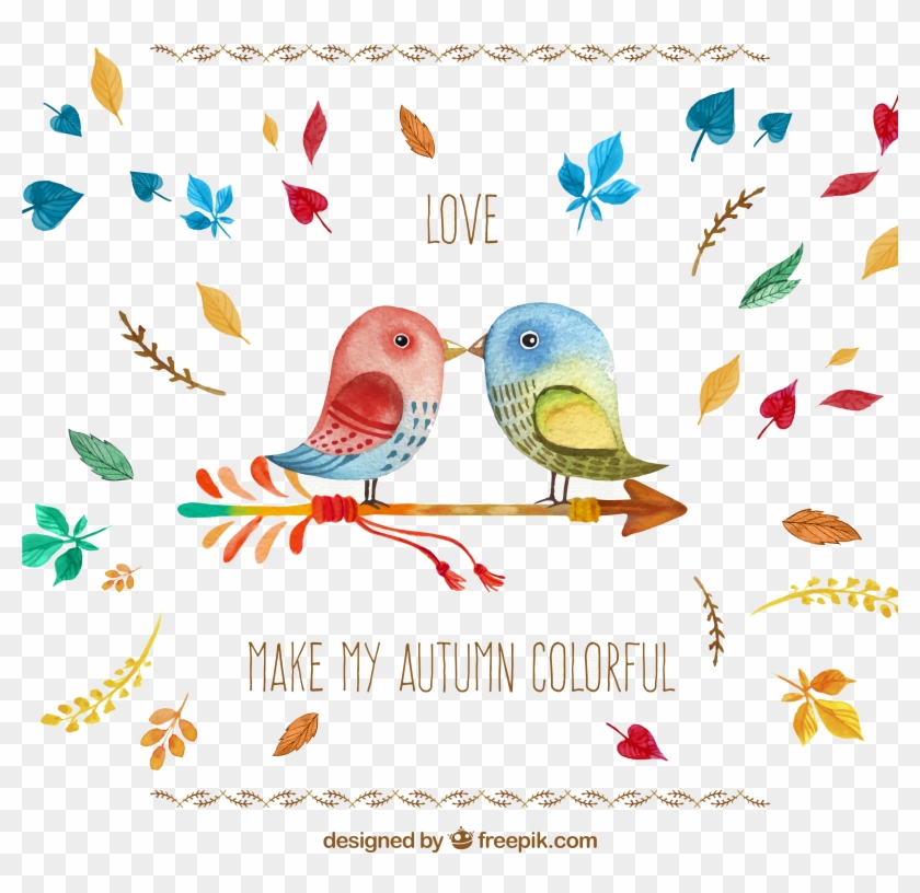 Cartoon Pair Of Lovebirds - Arpan Vintage Bird Photo Album Slip In Case Memo Album #840904