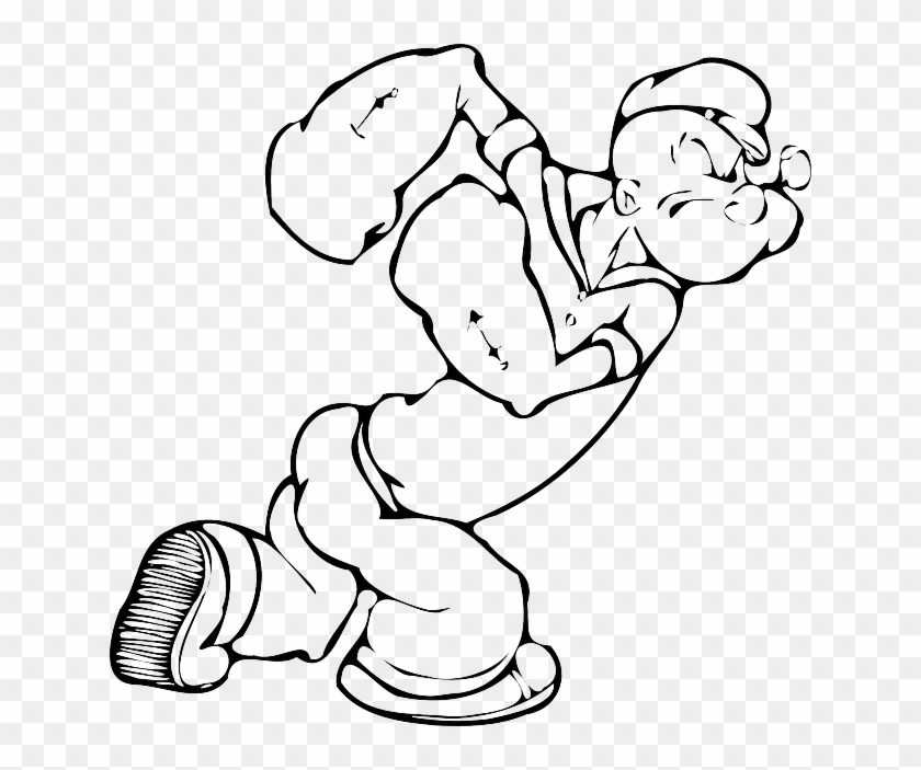 Popeye Sailor, Man, Cartoon, Show, Draw, Muscles, Popeye - Gambar Popeye Hitam Putih #840909