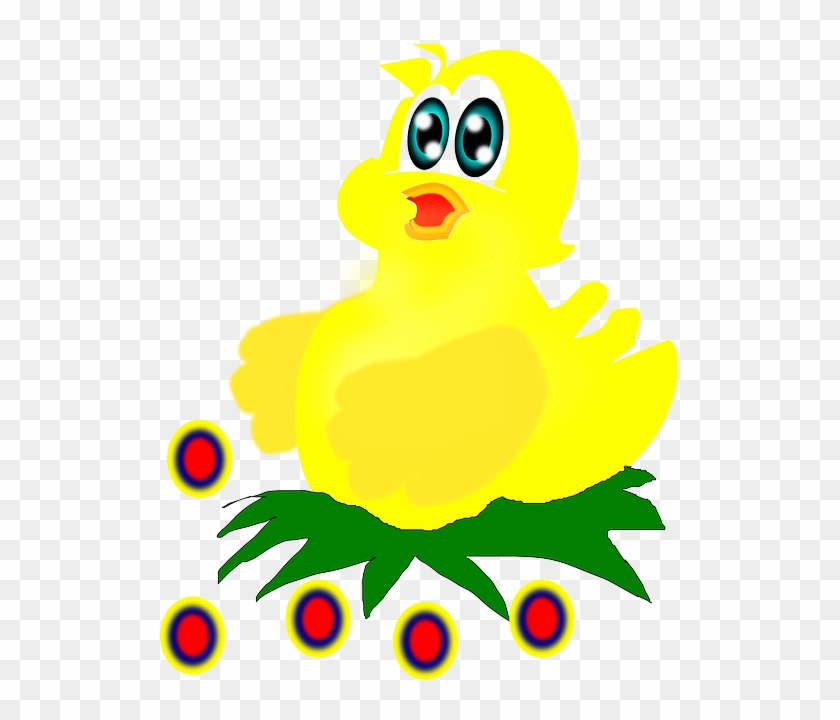 Easter, Nest, Sitting, Cartoon, Comic, Yellow - Gambar Kartun Anak Ayam #841001