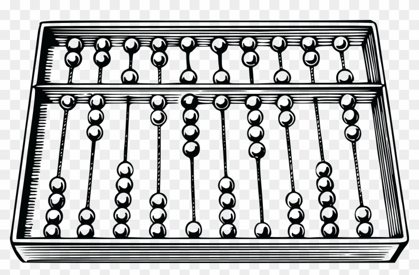 Free Clipart Of A Black And White Abacus - Abacus Black And White #841049