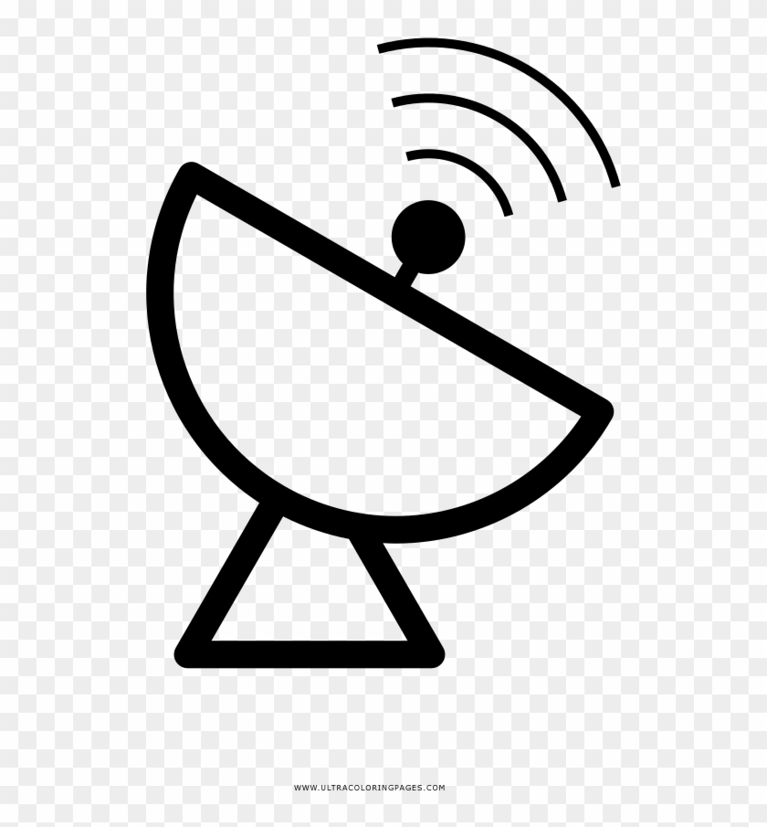 Satellite Dish Coloring Page - Antenas Para Tv Desenho Png #841193