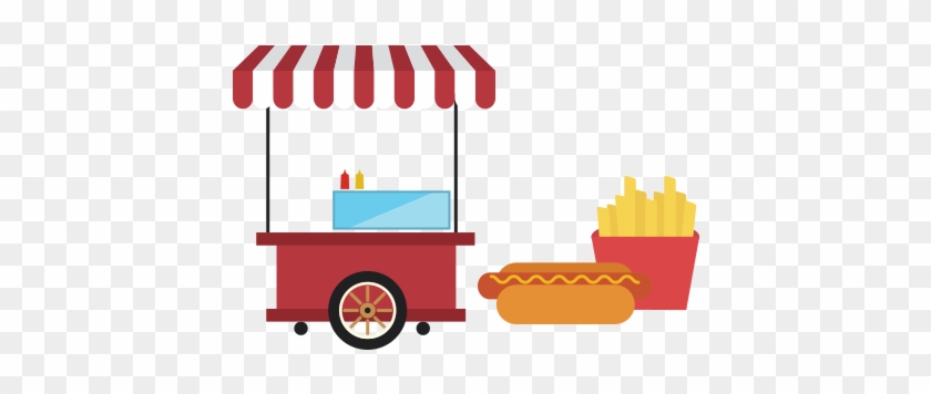 50 Completos Italianos 50 Papas Fritas Operador Carrito - Food Cart Vector #841254