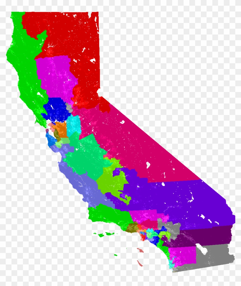 Larger California Senate Map - California Map #841331