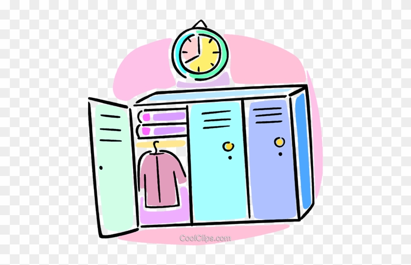 School Lockers Royalty Free Vector Clip Art Illustration - School Locker Clip Art #841570