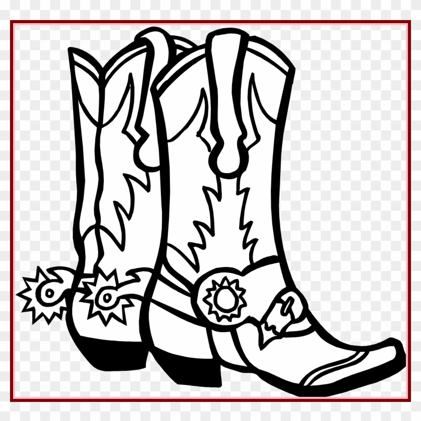 Shoes For Girls Shoes For Girls Clipart Black And White - Cowgirl Boots Coloring Pages #841605