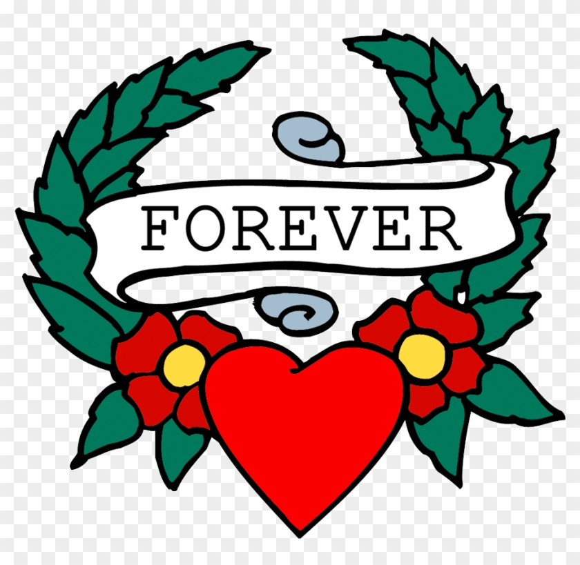 Forever Clipart, Free Forever Clipart - 3drose Tattoo Heart Forever, Greeting Cards, 6 X 6 #841711