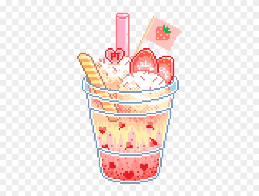 Decoração - Pixel Art Strawberry Sundae #841807