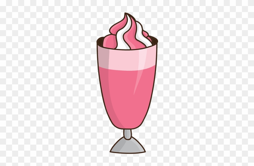 Sobremesa De Milkshake De Morango Plana Transparent - Batido Dibujo Png #841821