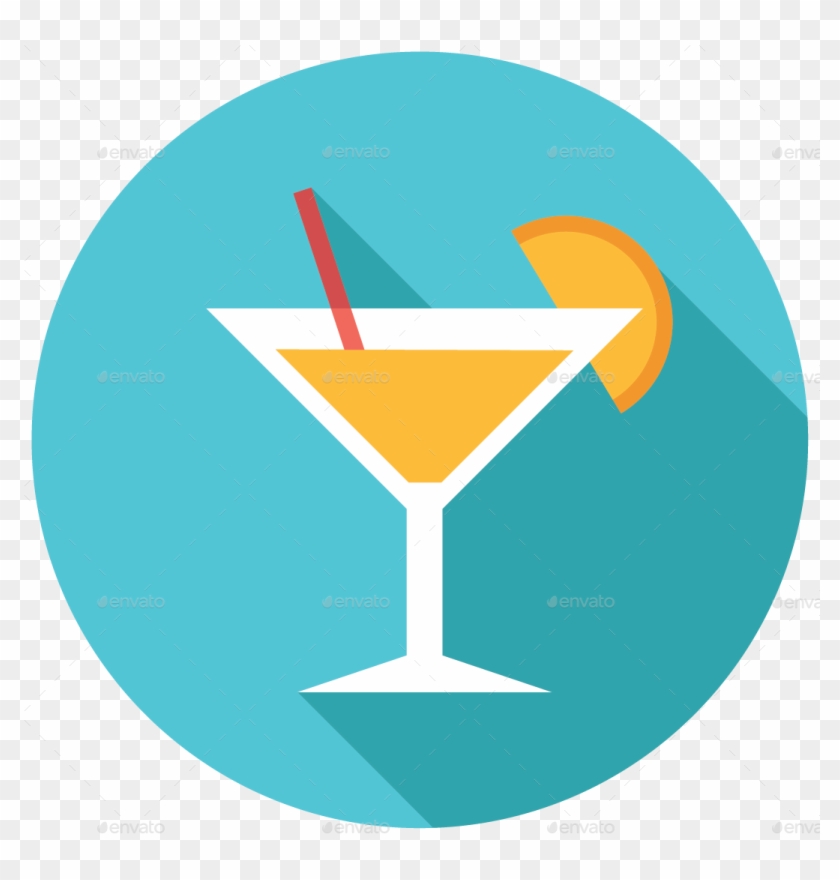 Martini Clipart Mocktail - Drink Flat Icon Png #841962