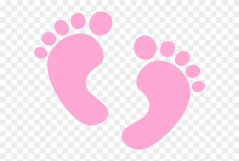 Pink Baby Footprint Clipart - Pink Baby Feet Clipart #841960