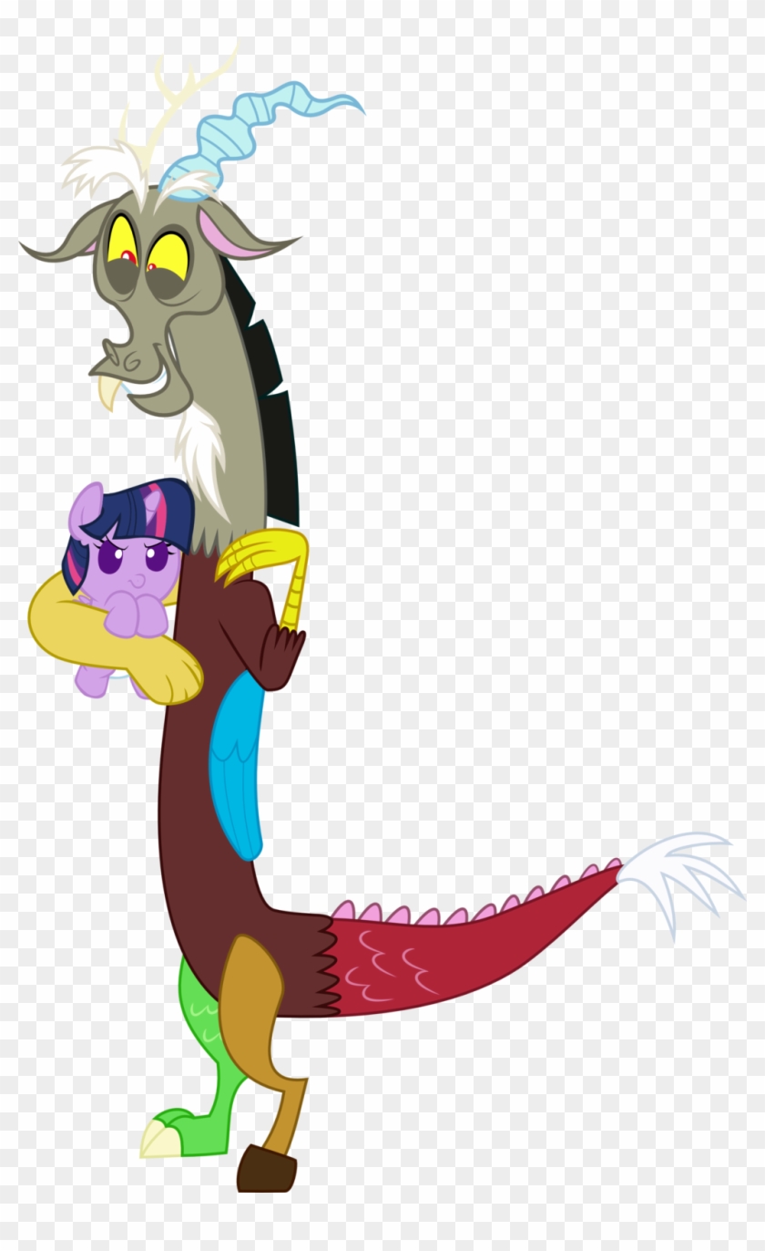 Discord Hugs Baby Twily 1 By Megarainbowdash2000 On - Fluttershy As A Baby #842269