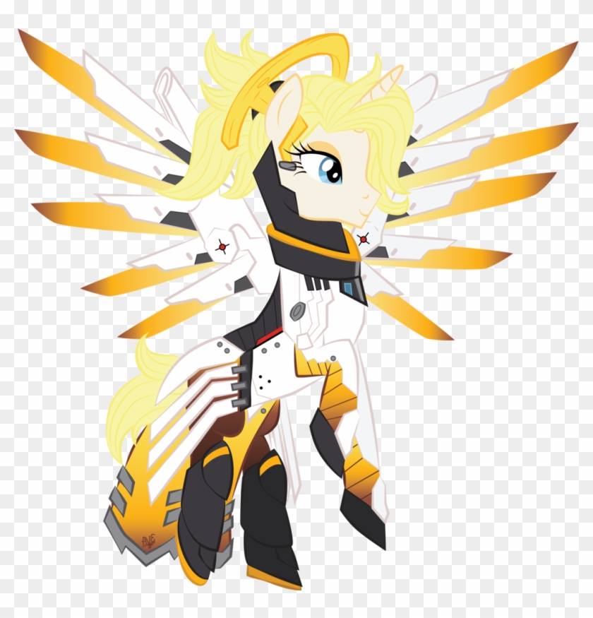 Violetfeatheroficial, Crossover, Mercy, Overwatch, - Mlp Mercy #842413