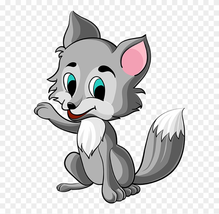 Cute Wolf Cliparts - Cartoon Baby Wolf Png - Free Transparent PNG Clipart  Images Download