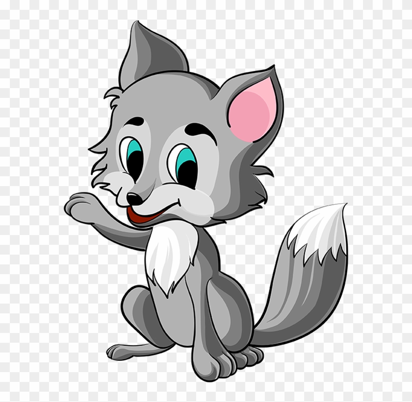 Cute Wolf Cliparts - Cartoon Baby Wolf Png #842453