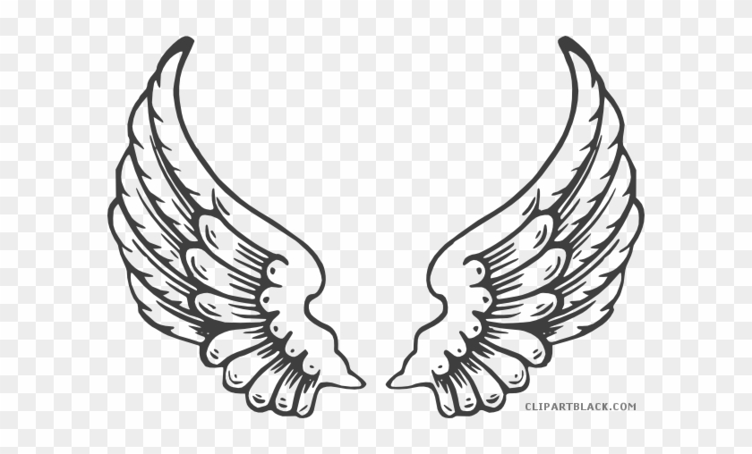 Eagle Wings Animal Free Black White Clipart Images - Angel Wings Cut Out #842705