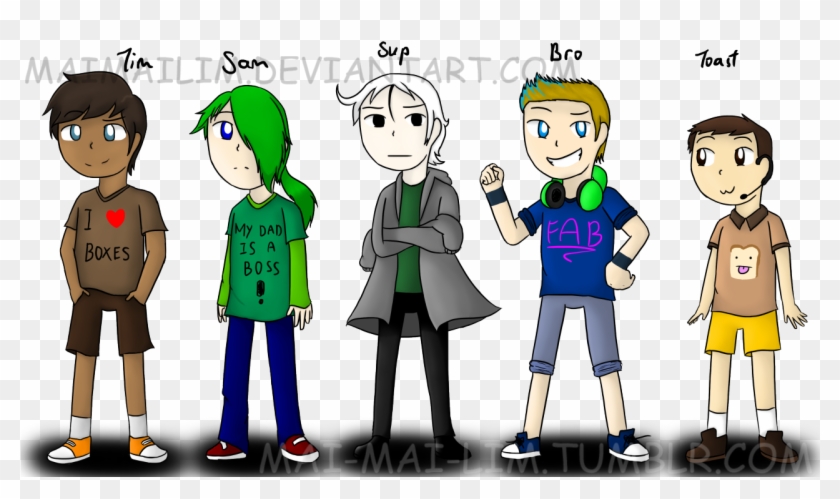 Septiceye Sam Tiny Box Tim Cryaotic Sup Guy Pewdiepie - Cartoon #842781