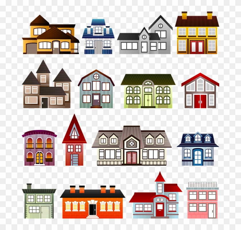 Office Building Cliparts 18, Buy Clip Art - Different Types Of Homes Clipart #843119