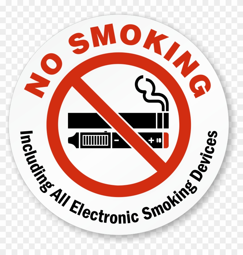 No Smoking Including Electronic Smoking Devices Label - Cigarette Not Allowed #843200