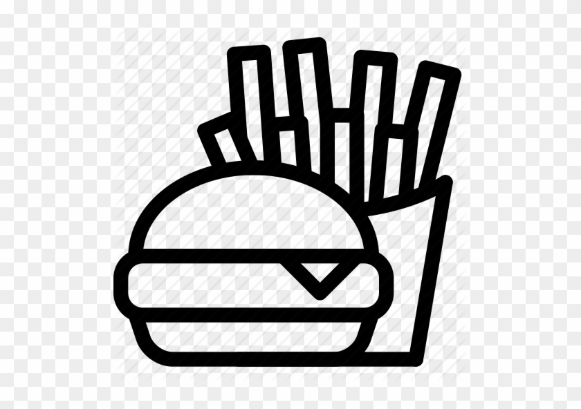 Burger And Fries Icon - Icon #843274