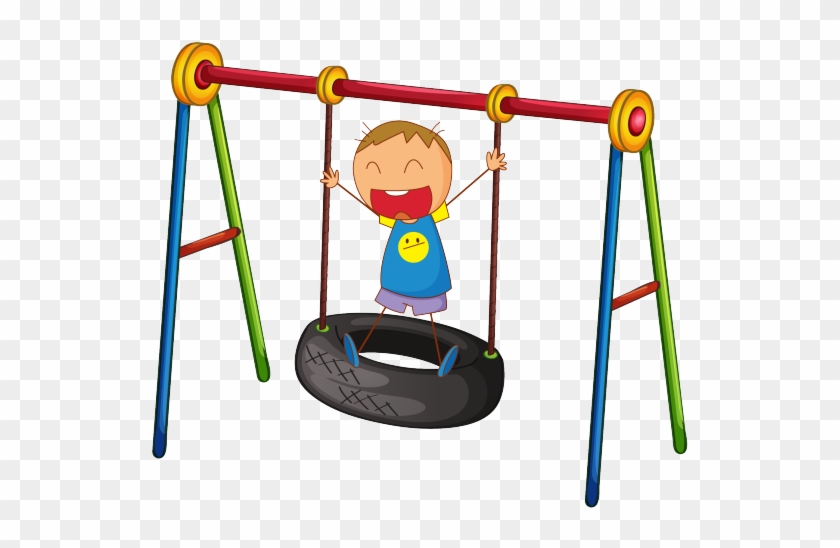 Tire Swing Clipart Wooden Swing - Cartoon Tire Swing #843304