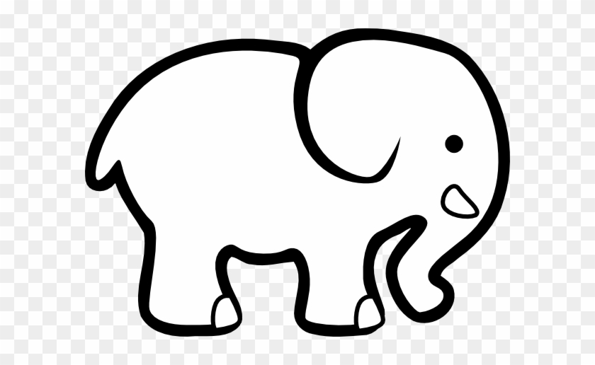 Elephant Clipart Outline - Elephant Drawing Black And White #843343