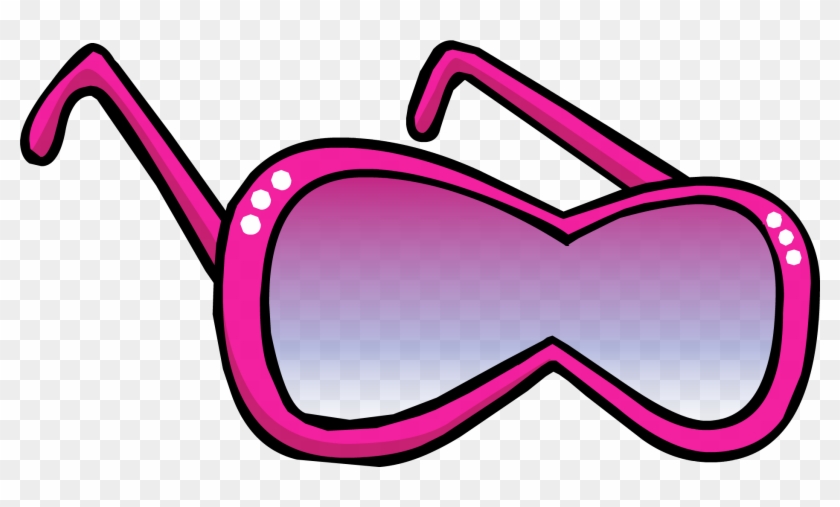 Pin Pink Sunglasses Clipart - Club Penguin Gold Glasses #843551