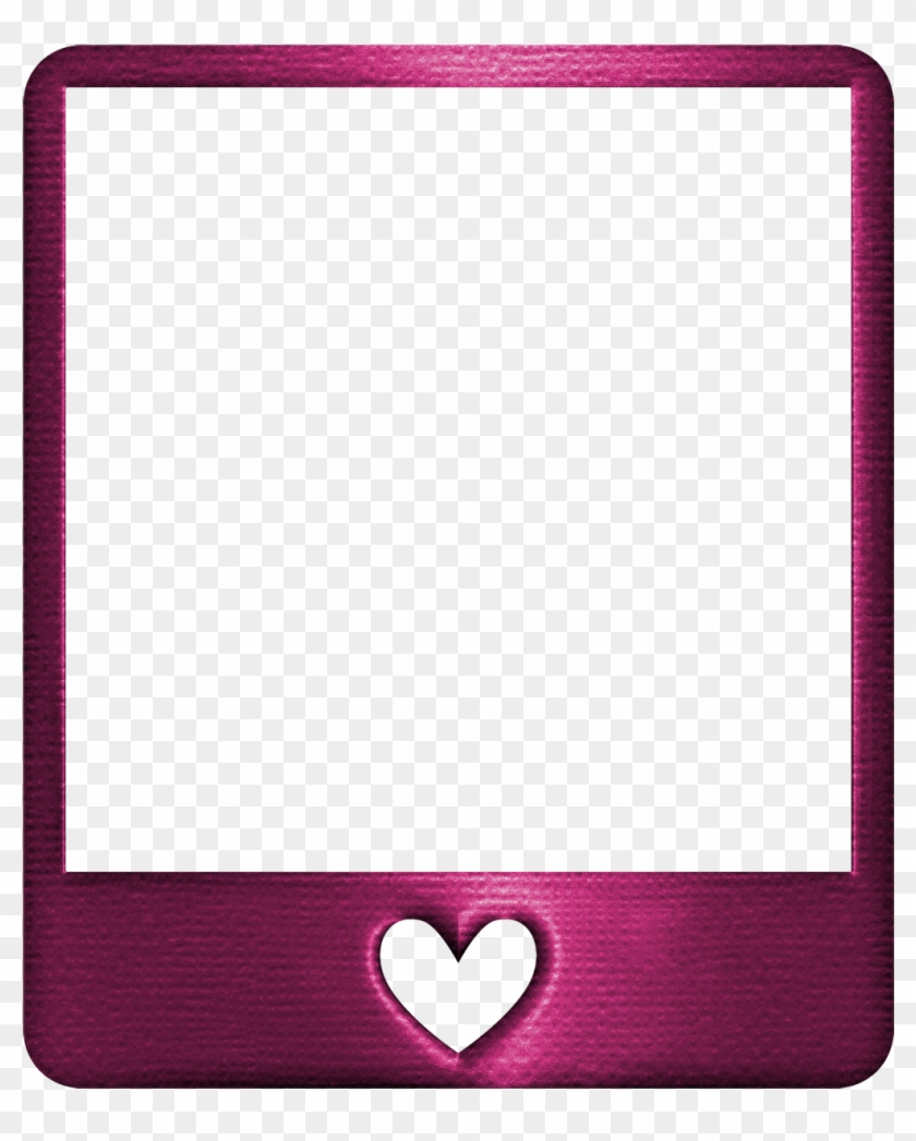 Metallic Fuschia Pink Polaroid Frame Heart Polaroidstic - Pink Metallic Frame #843576