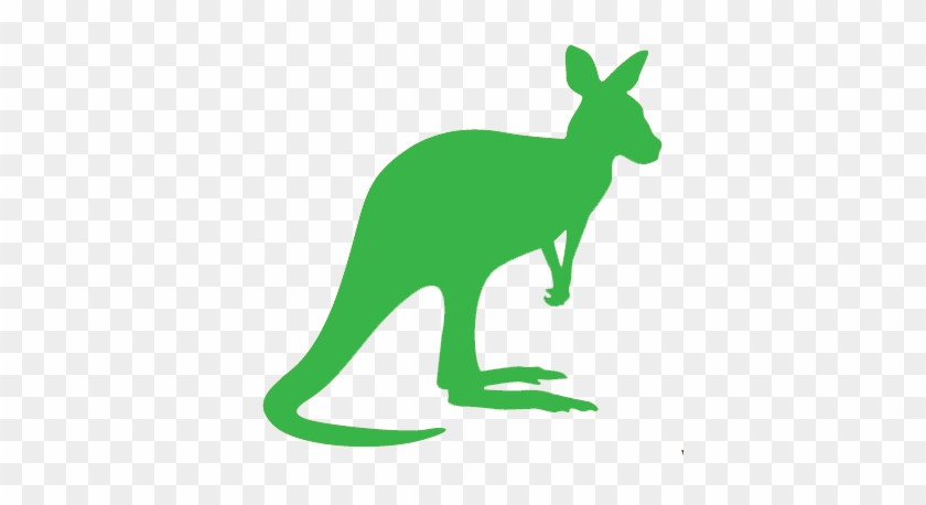 Team Of Ecologists, Zoologists And Botanists - Kangaroo Silhouette Green #843756