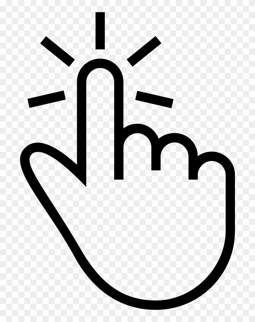One Finger Tap Gesture Of Outlined Hand Symbol Comments - Click Icon Png #843861
