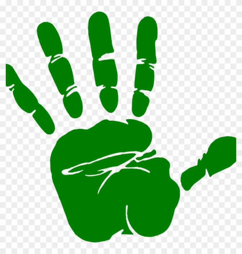 Handprint Clipart Kids Panda Free Images Animations - Green Handprint Png #844123