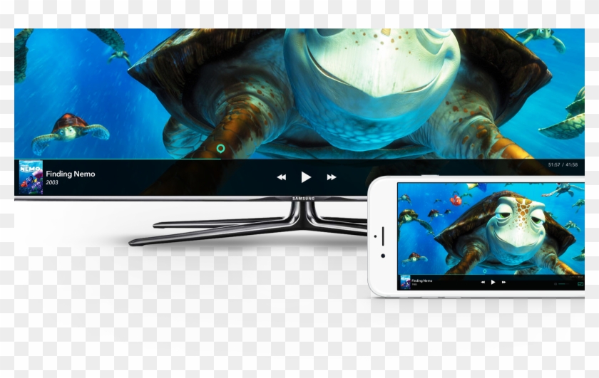 Finding Nemo Playing On A Tv And A Phone - Quality Brand 100 Inch 4:3 Electric Screen Matte White #844208