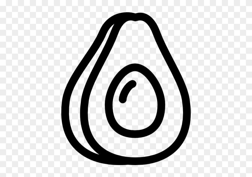 Half Avocado Free Icon - Avocado Vector Black And White Png #844349