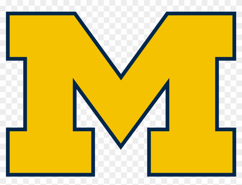 A Blue Block M With Maize-colored Borders - Michigan Wolverines Logo Png #844405