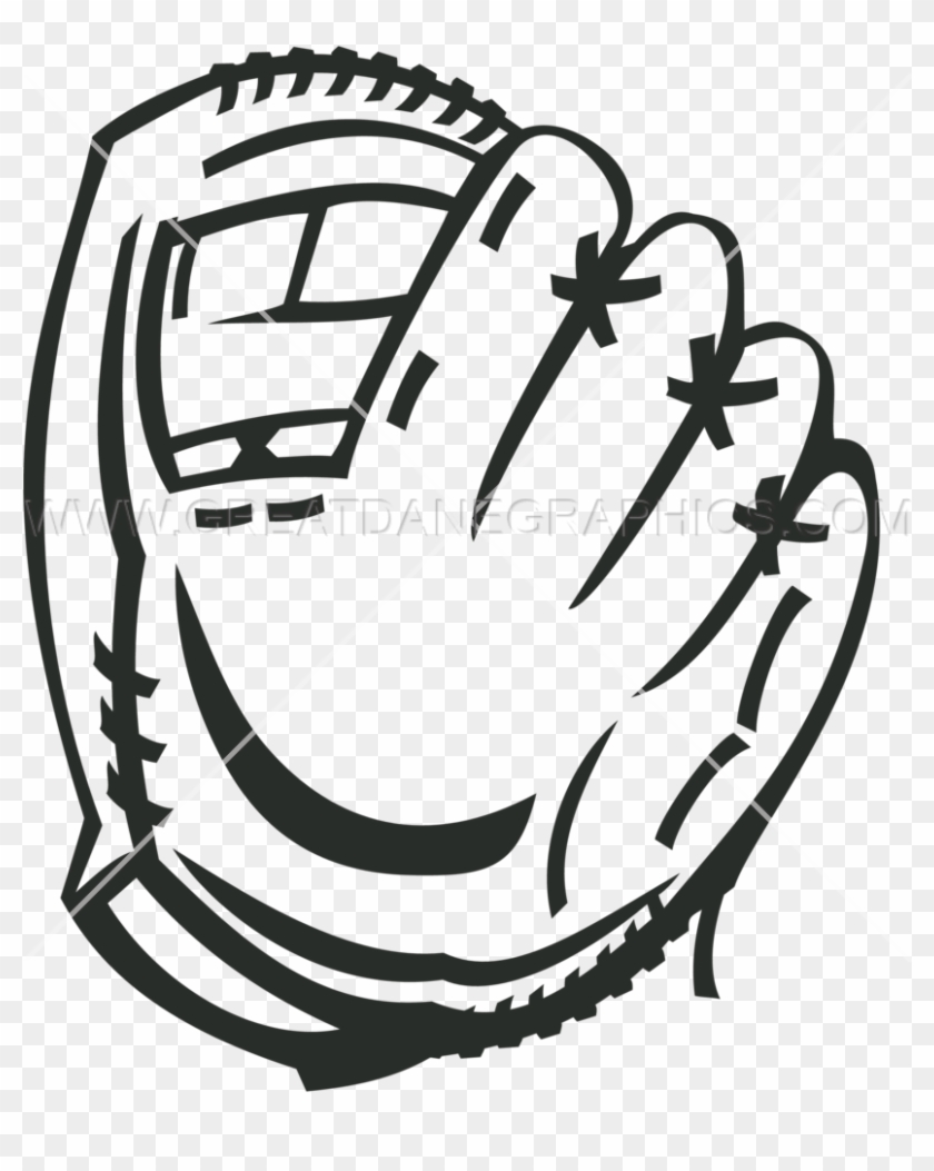 Drawn Baseball Svg - Baseball Glove Black And White #844484