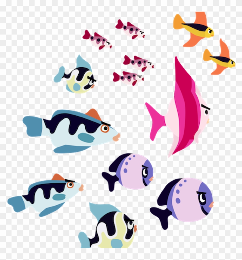 School Of Fish Clipart School Of Fish Png Transparent - Fish #844503