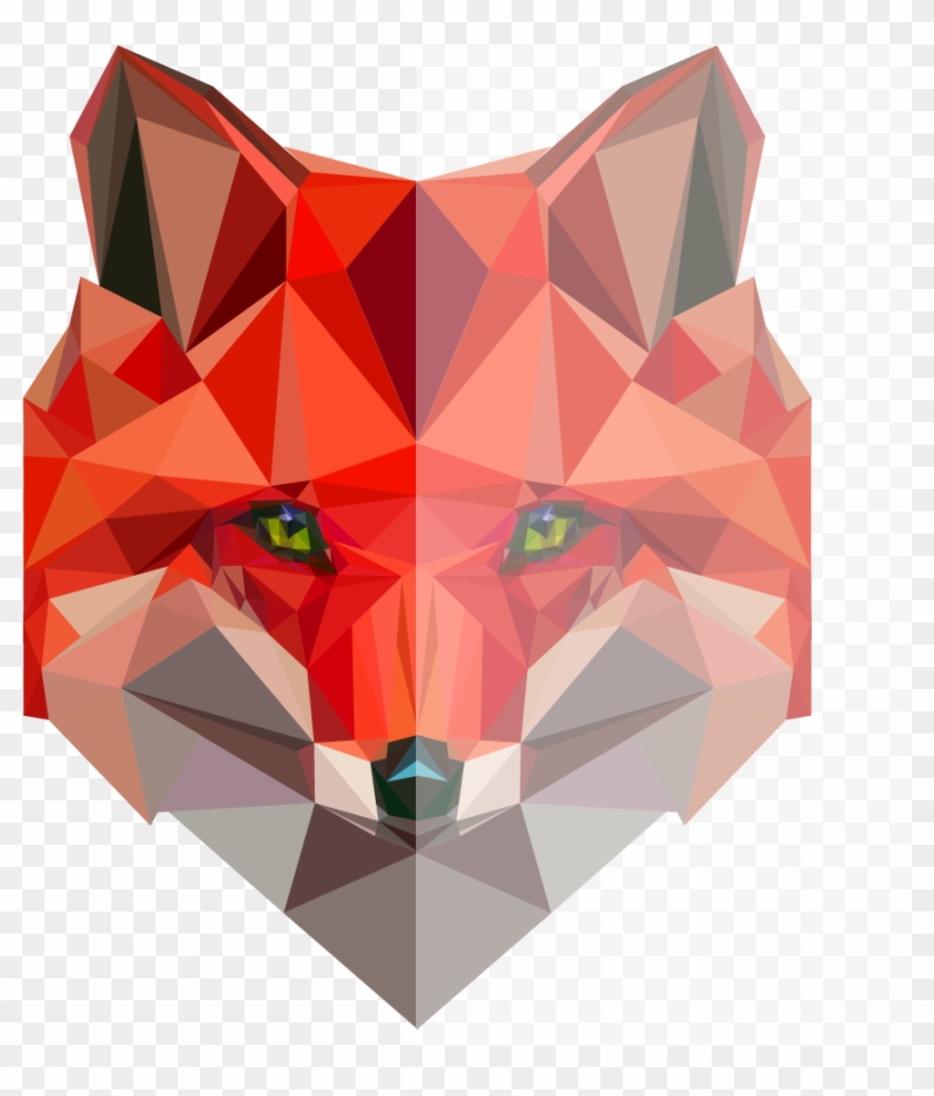 Low Polygon Fox - Low Poly Fox Png #844566