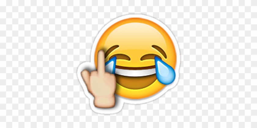 Middle Finger Laughing Emoji" Stickers By Nsty - Middle Finger Emoji Png #845128