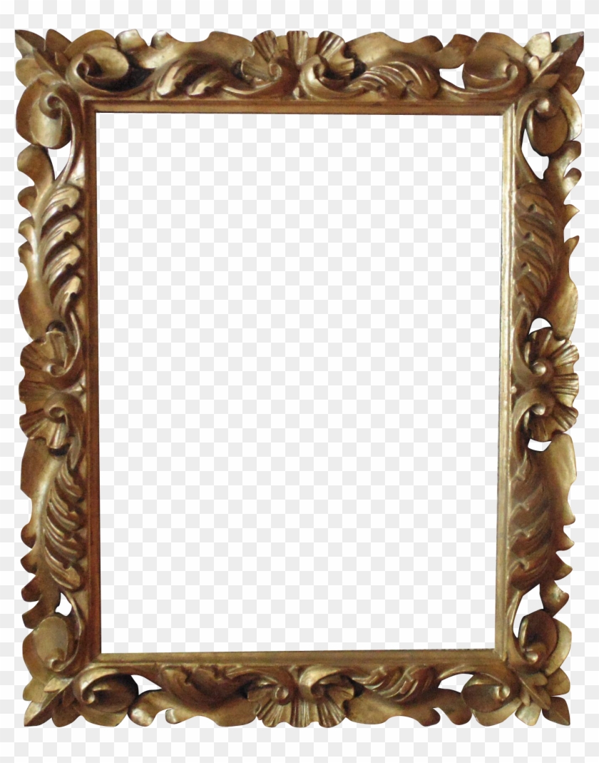 Italian Carved Wood Picture Frame For Print Painting - Wooden Mirror Frame Png #845136